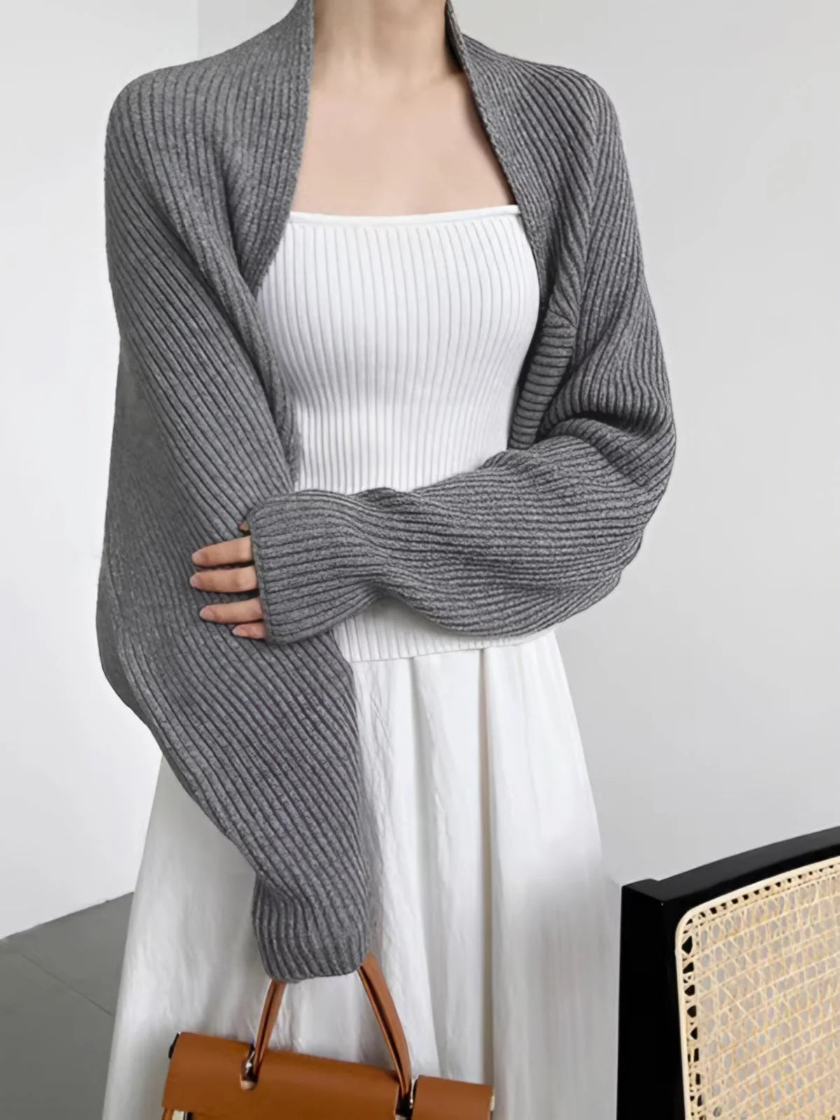 Shrug Cardigan Viscose Blend Shift Fit