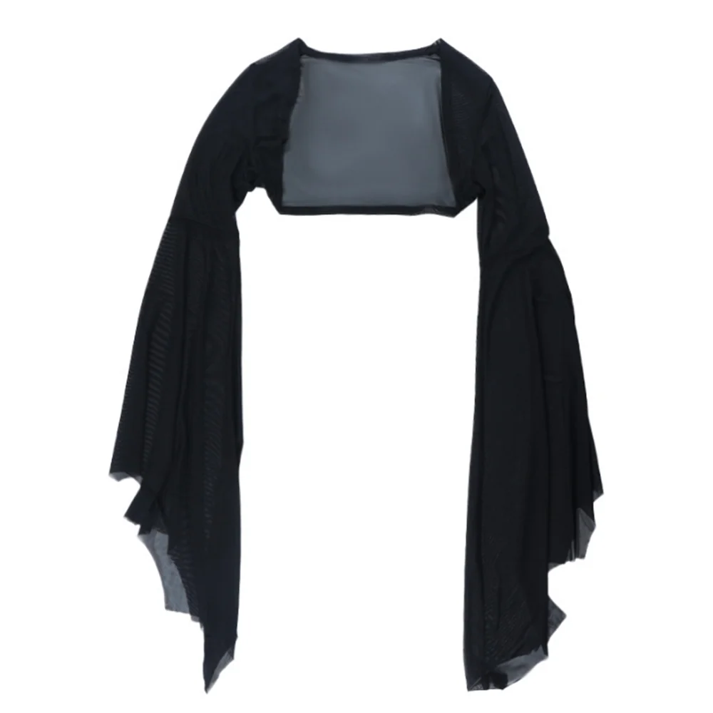 Shrug Sheer Mesh Cropped Bat Sleeves