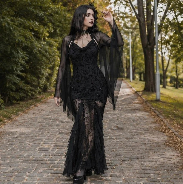 Shrug Sheer Mesh Cropped Bat Sleeves
