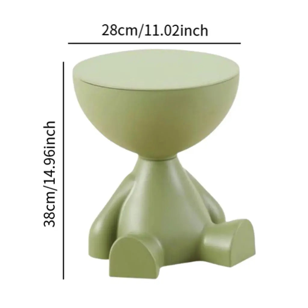 Side Table Bear Pedestal Flat Round Top Lightweight & Stable