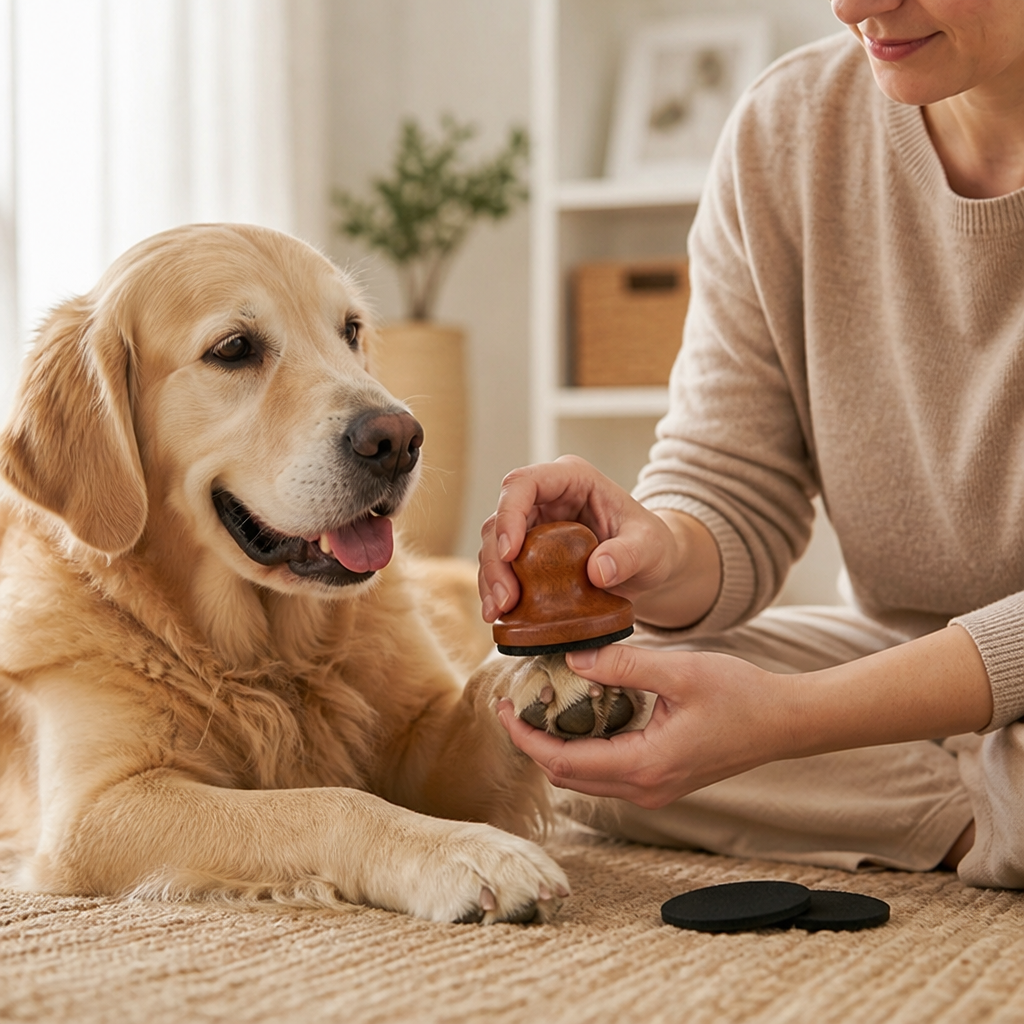 Silent Ergonomic Wooden Pet Nail File (Includes 3 Pads)