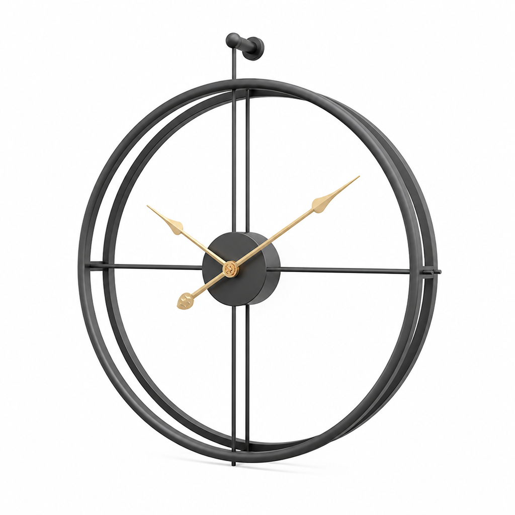 Silent Sweep Minimalist Iron Wall Clock (19.7 in)