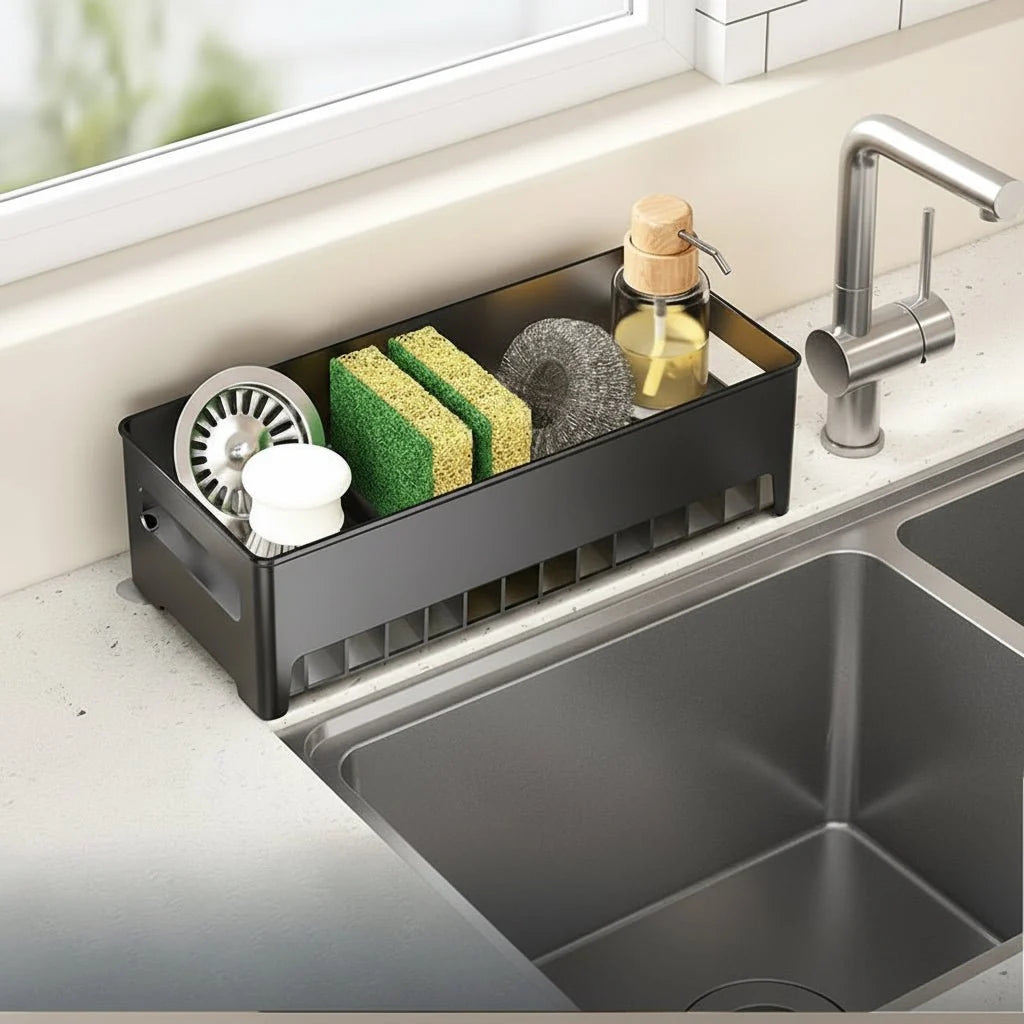 Sink Organizer Removable Tray Compact Design