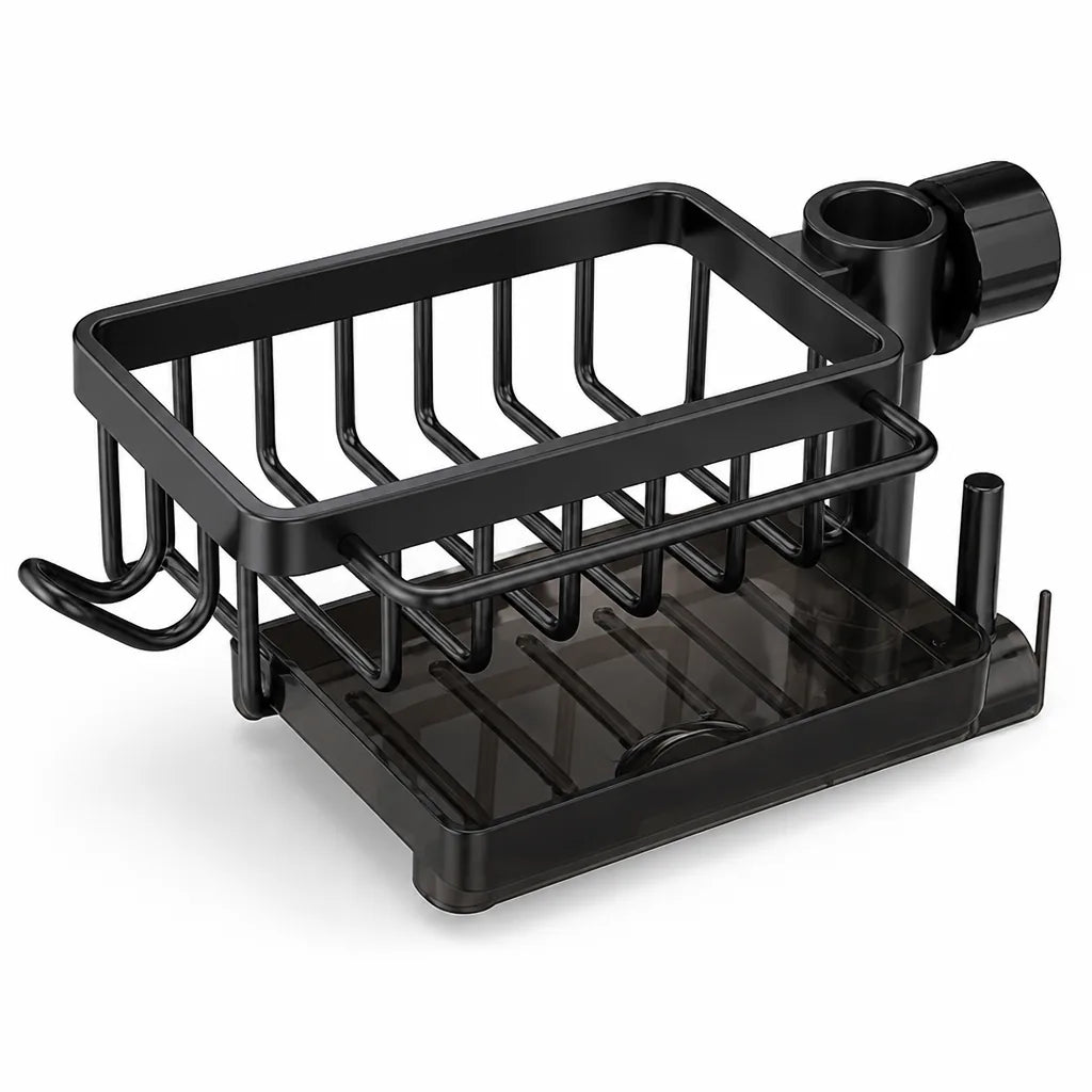 Sink Organizer Rustproof Aluminum Drip Tray & Drain Slots
