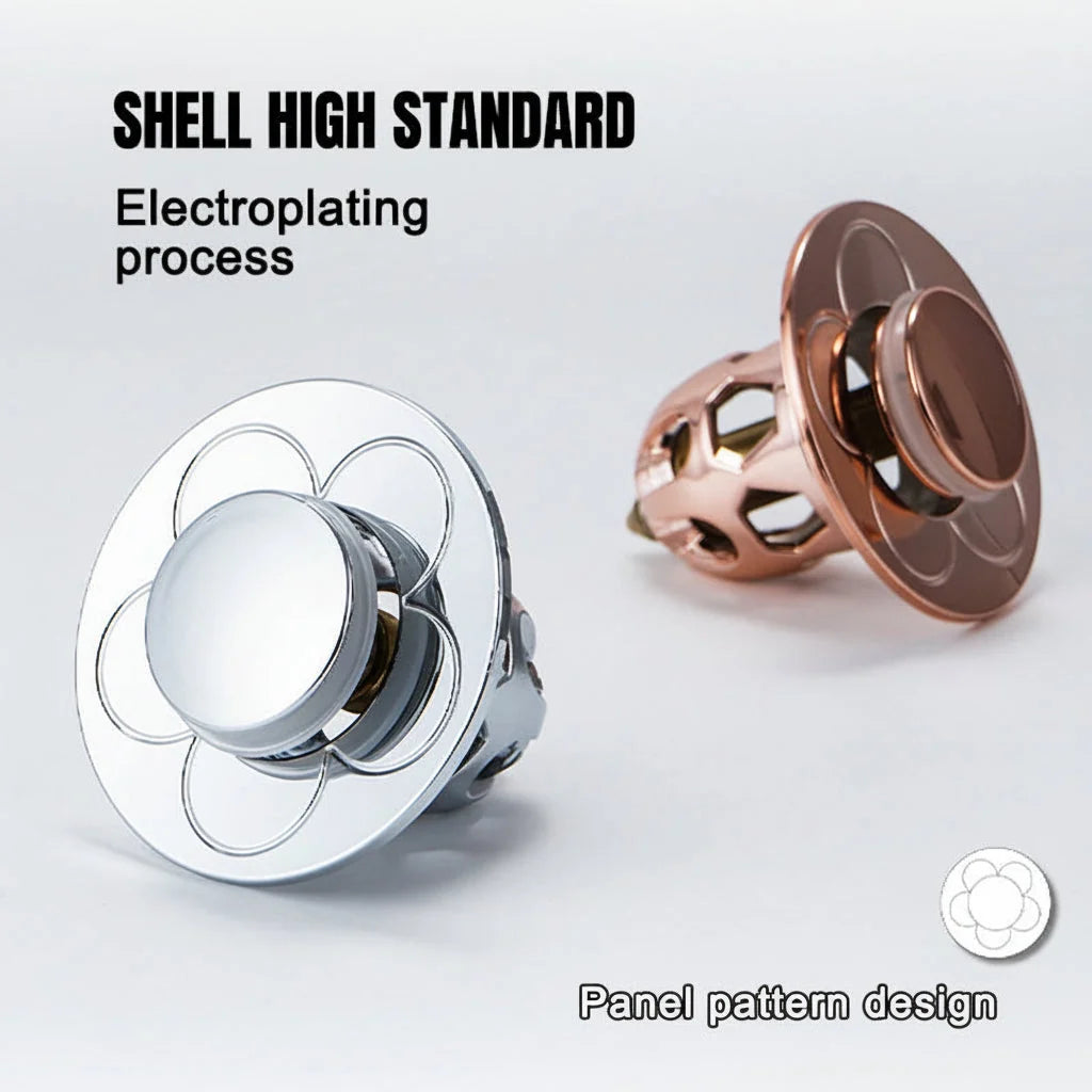 Sink Stopper Push-to-Seal Anti-Clog Stainless Steel
