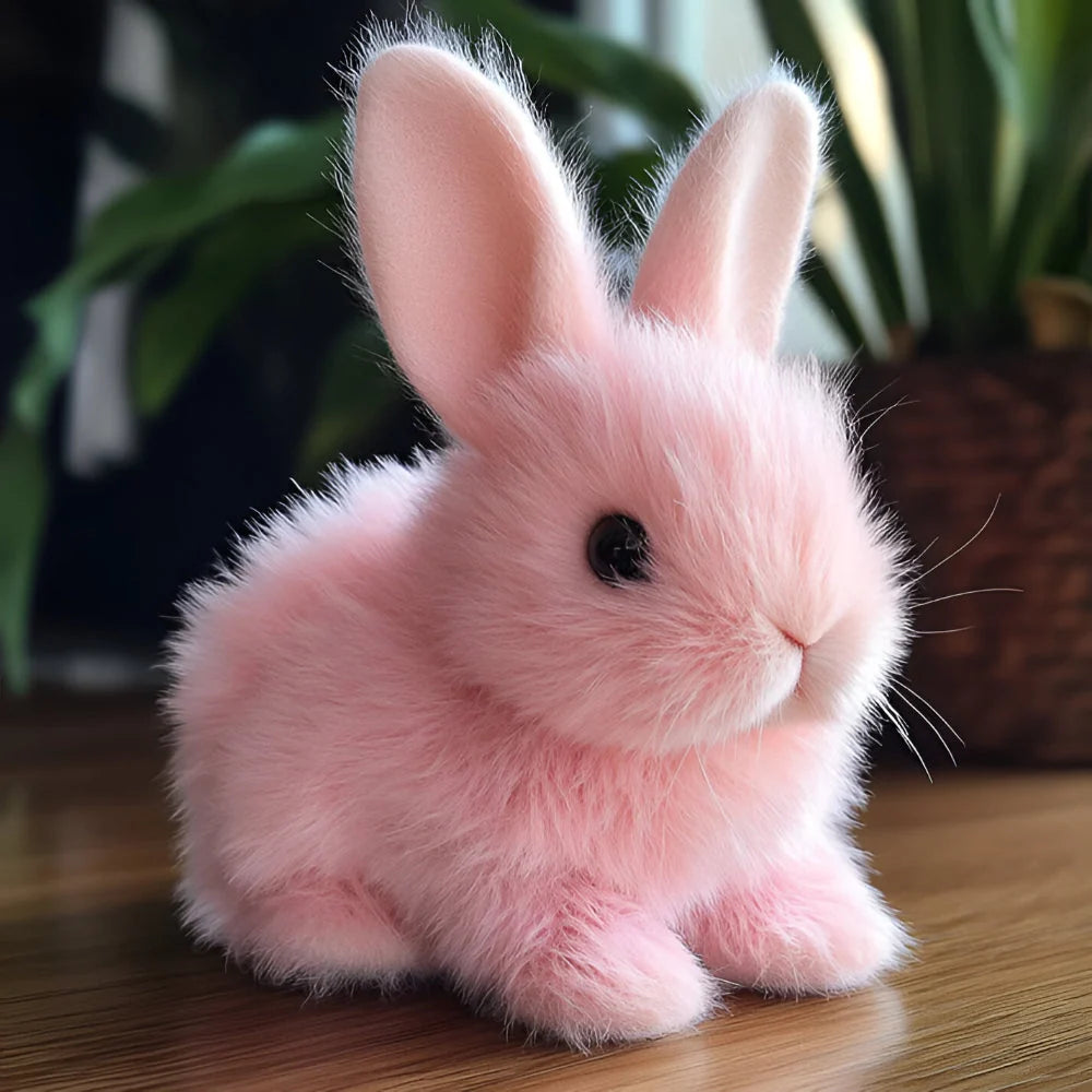 Sitting Rabbit Figurine Lifelike Soft Textured Finish Weighted Base