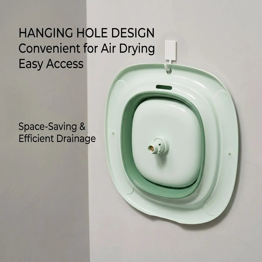 Sitz Bath Basin Foldable Press-to-Drain Outlet