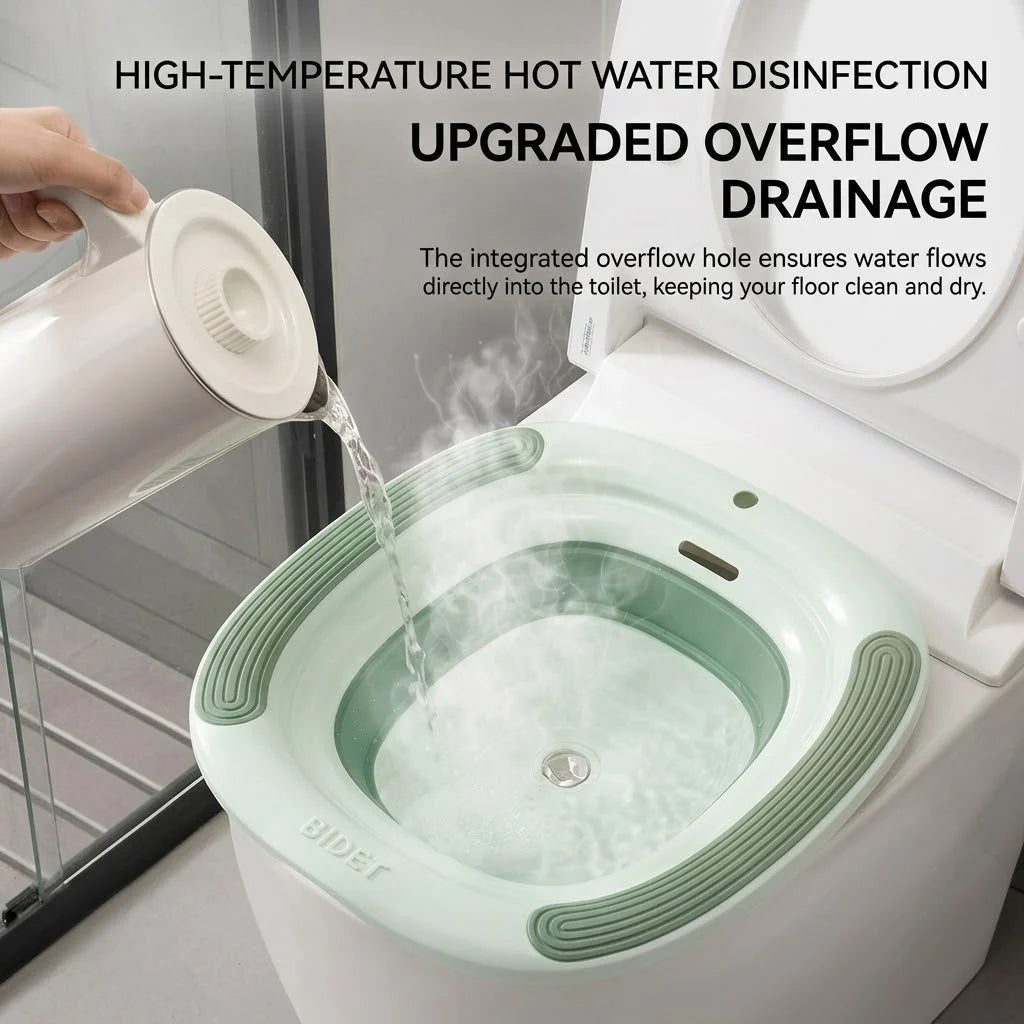 Sitz Bath Basin Foldable Press-to-Drain Outlet