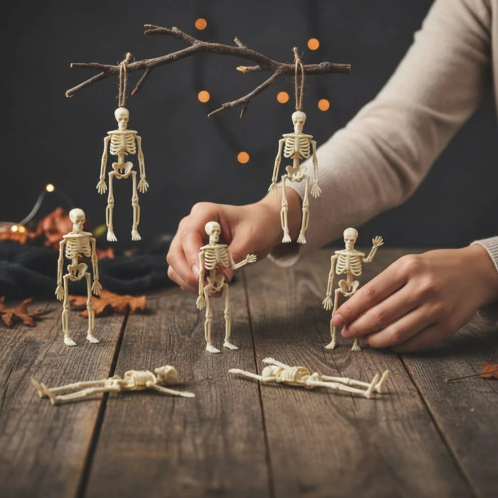 Skeleton Decoration Set Poseable Joints Matte Finish