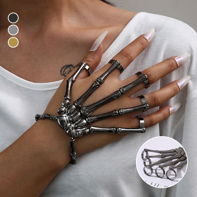 Skeleton Hand Chain Bracelet Flexible Adjustable Metal Links