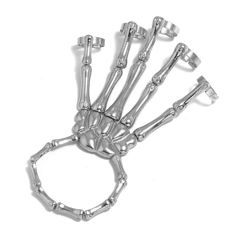 Skeleton Hand Chain Bracelet Flexible Adjustable Metal Links