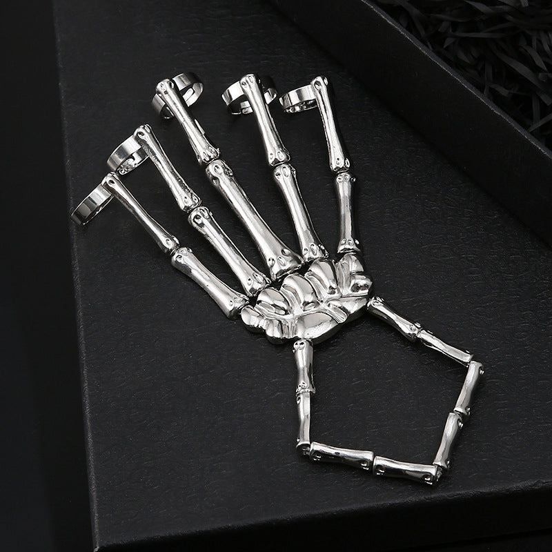 Skeleton Hand Chain Bracelet Flexible Adjustable Metal Links