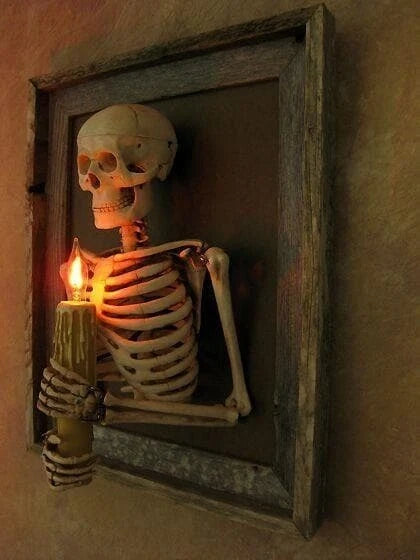 Skeleton Wall Art 3D Anatomical Flickering Bulb