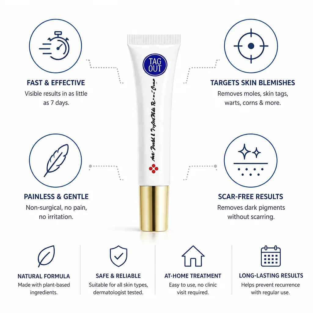 Skin Tag & Mole Remover Cream Fast-Acting Painless Scar-Free