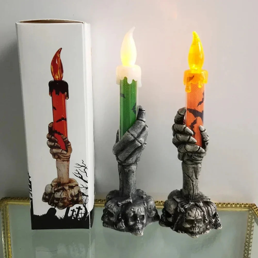 Skull Candle Holder Set Sculptural & Shadow-Casting