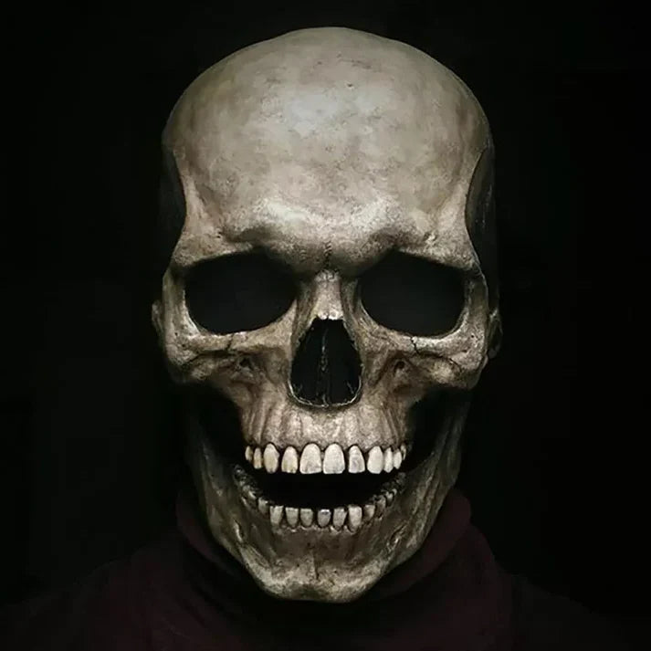 Skull Mask Soft Latex Full-Head Coverage Movable Jaw