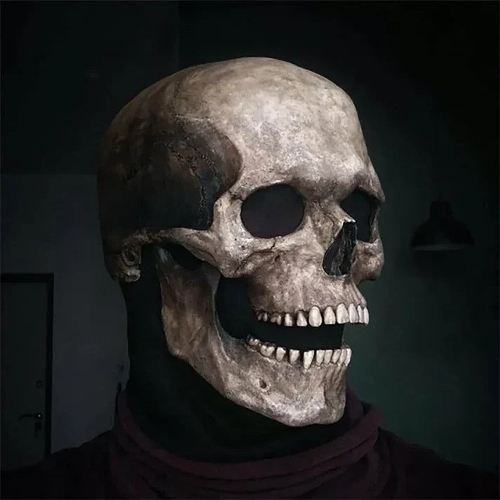 Skull Mask Soft Latex Full-Head Coverage Movable Jaw