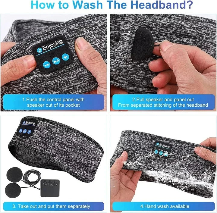 Sleep Headband Bluetooth Noise-Cancelling Breathable Cotton