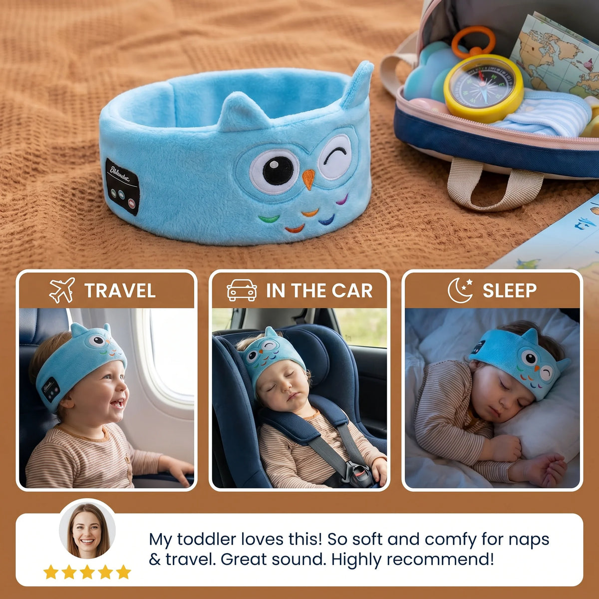 Sleep Headband Built-In Wireless Speakers Side-Sleeper Friendly