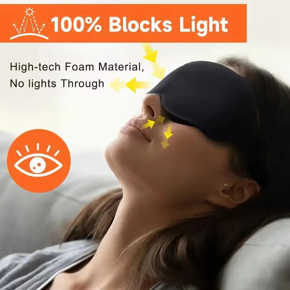 Sleep Mask 6D Contoured Memory Foam Light-Blocking