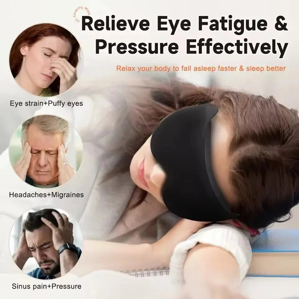 Sleep Mask 6D Contoured Memory Foam Light-Blocking