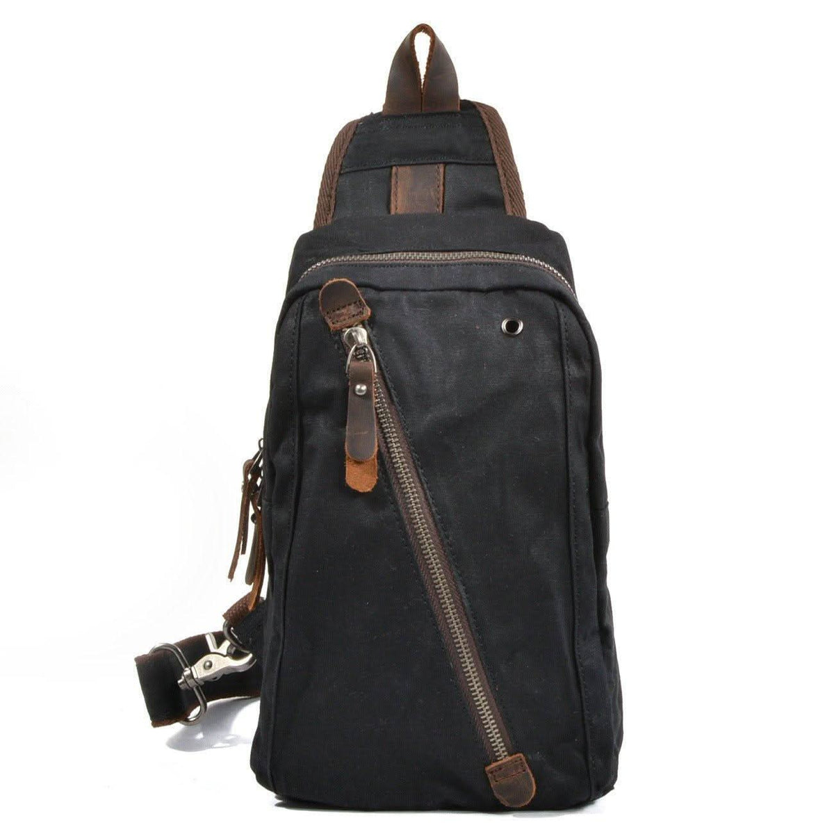 Sling Backpack Canvas Multiple Compartments Compact Design