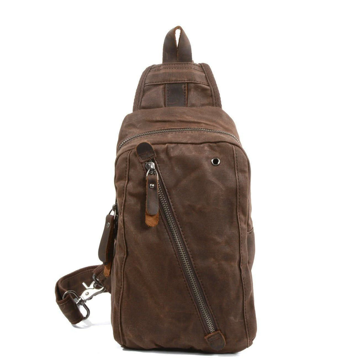 Sling Backpack Canvas Multiple Compartments Compact Design