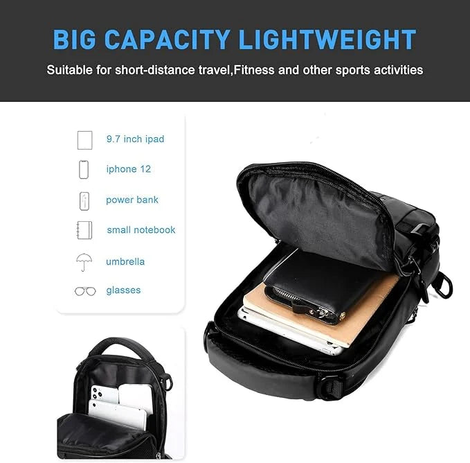 Sling Bag Lightweight Nylon Multiple Pockets