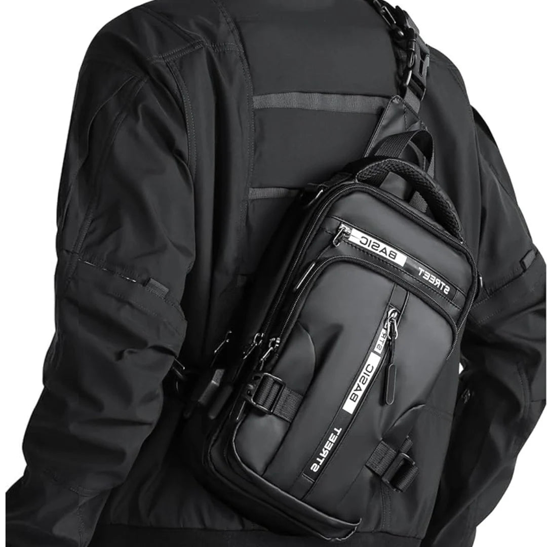 Sling Bag Lightweight Nylon Multiple Pockets
