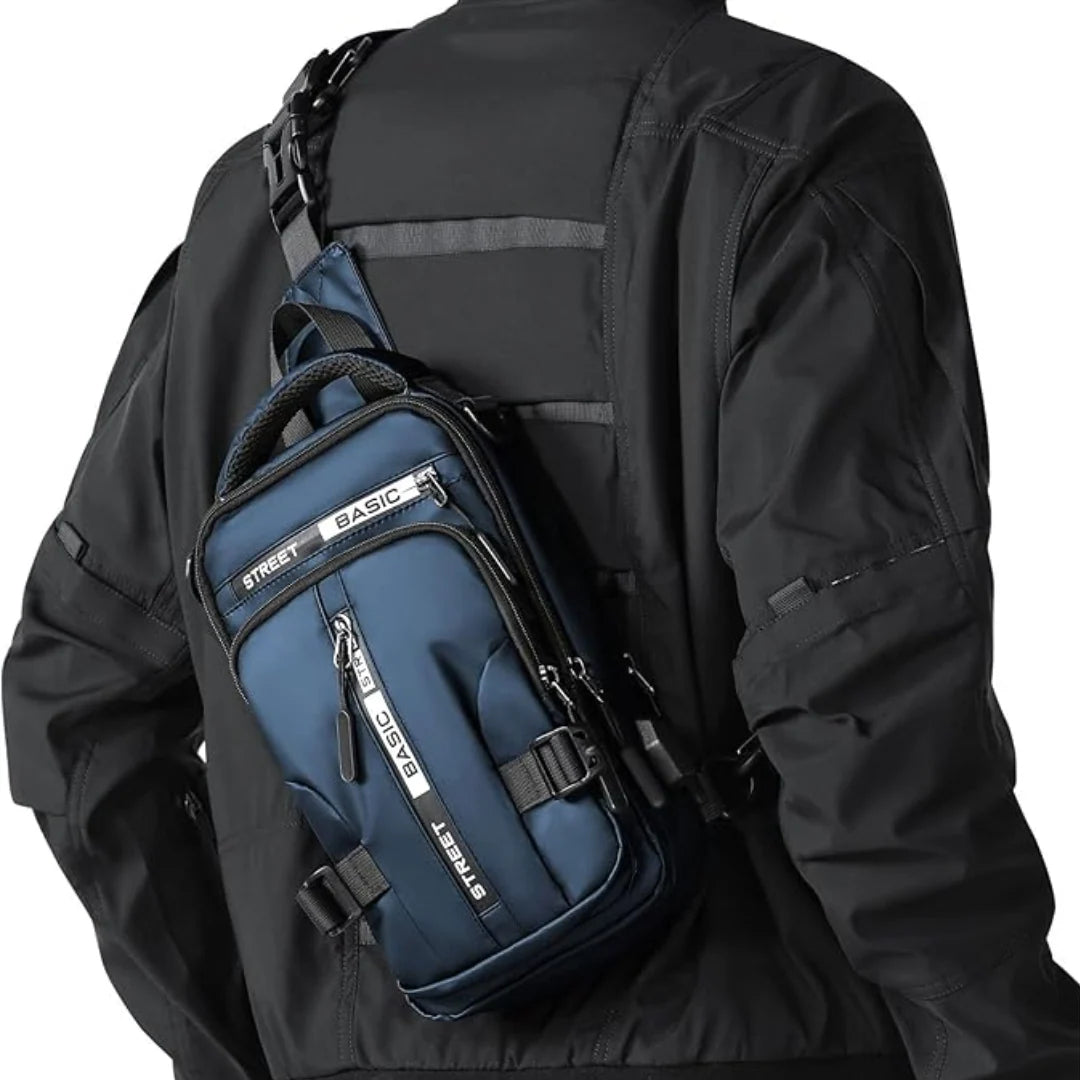 Sling Bag Lightweight Nylon Multiple Pockets
