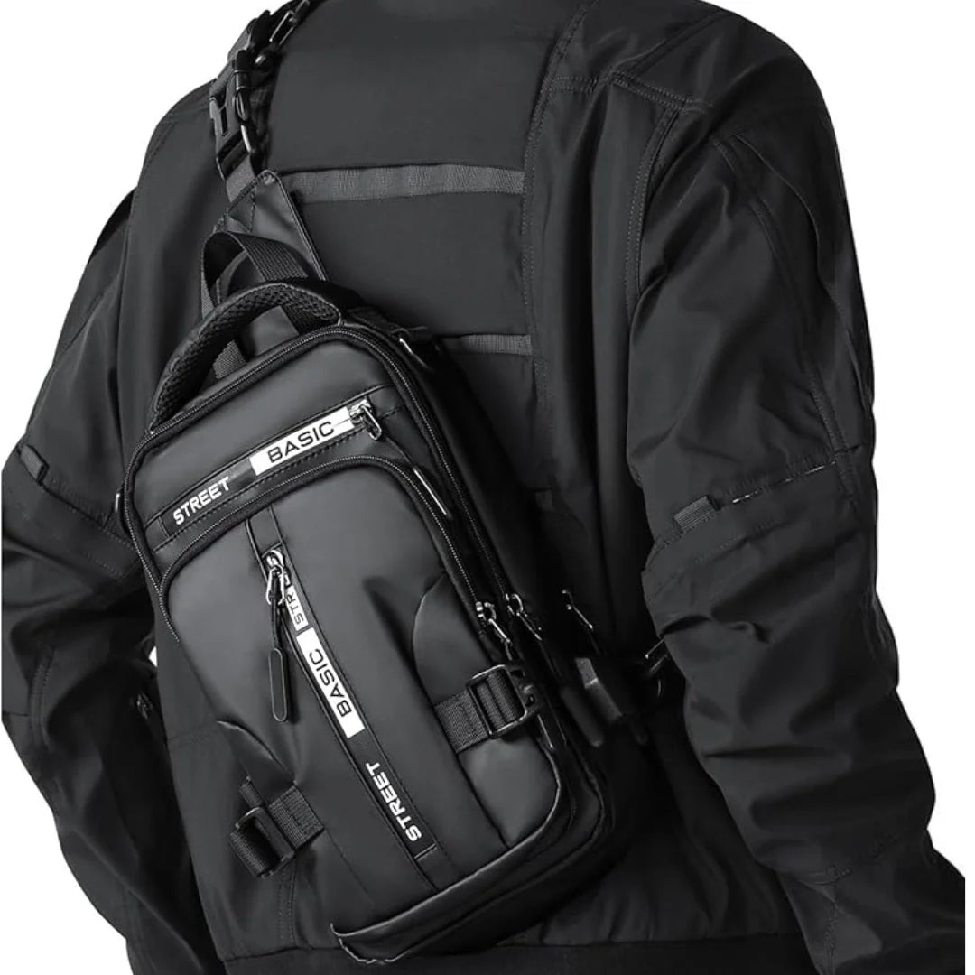 Sling Bag Lightweight Nylon Multiple Pockets