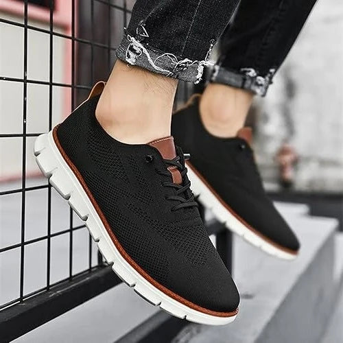 Slip-On Dress Shoe Wide Orthopedic Toe Box Breathable Knit