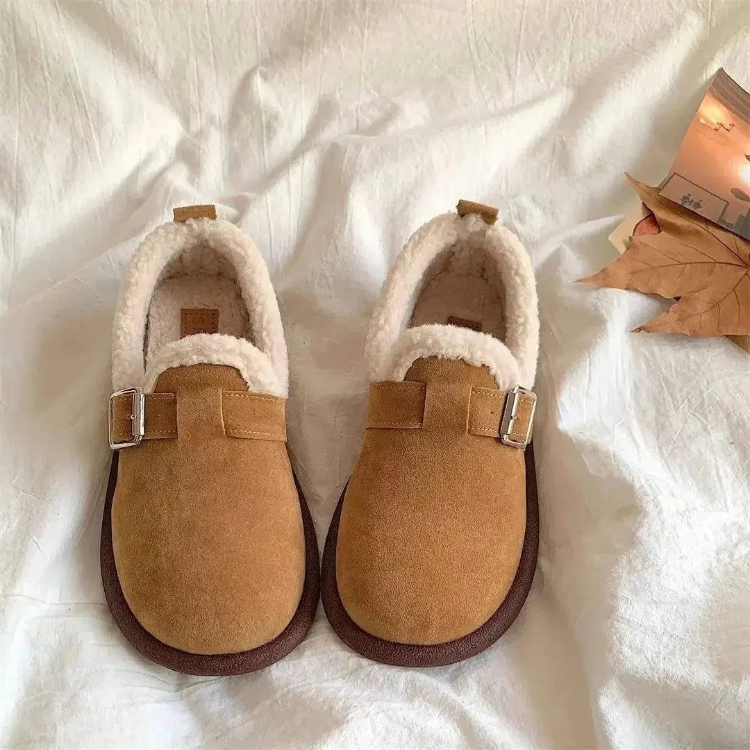 Slip-On Sneakers Warm Fleece Lined Retro Style