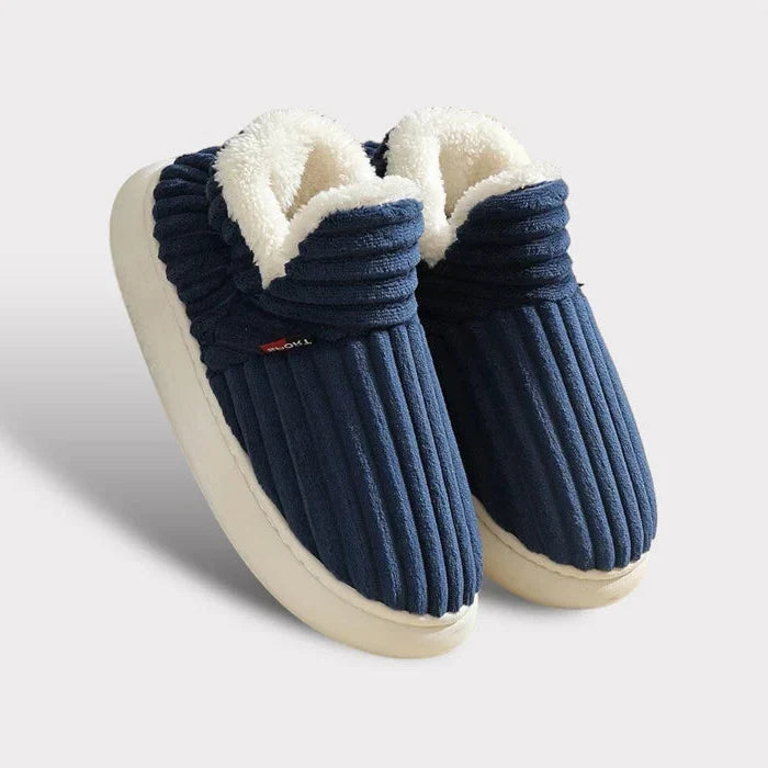 Slippers Ankle-High Flannel Fleece Non-Slip Sole & Cushioned Footbed