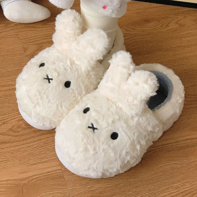 Slippers Bunny Design Plush Memory Foam Non-Slip Sole