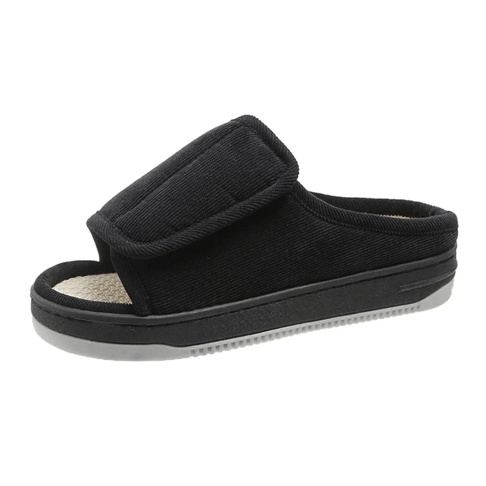 Slippers Extra-Wide Fit Adjustable Strap Open Toe