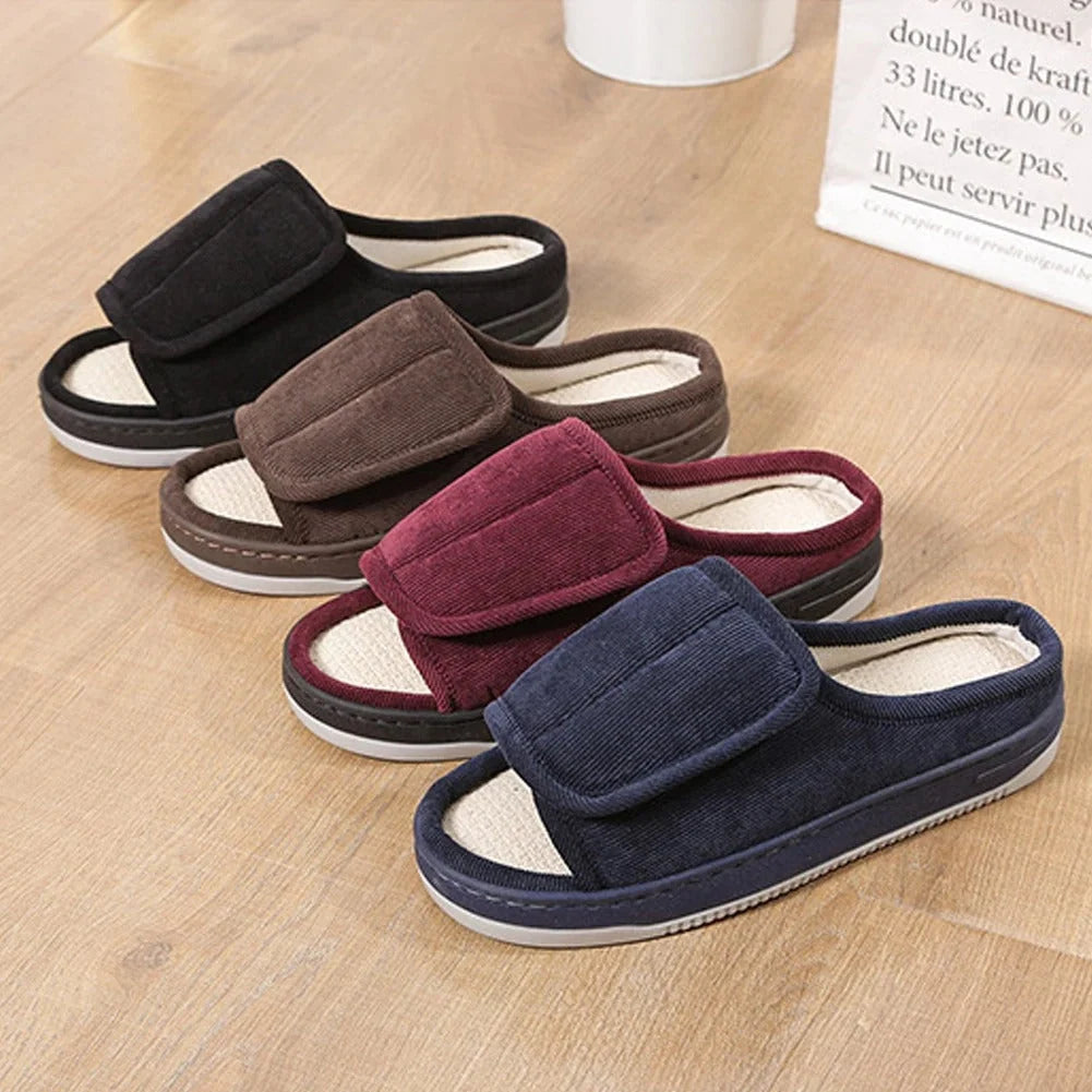 Slippers Extra-Wide Fit Adjustable Strap Open Toe