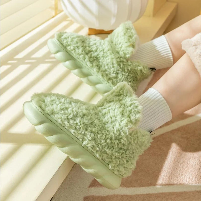 Slippers Memory Foam Insole Plush Lining Non-Slip Sole