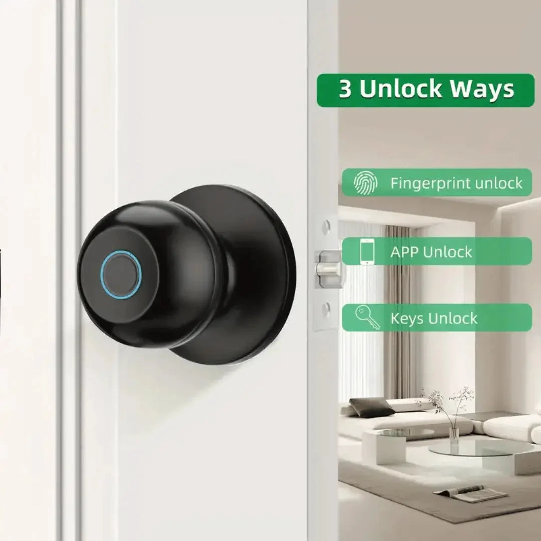 Smart Door Lock Fingerprint App Control Backup Keys