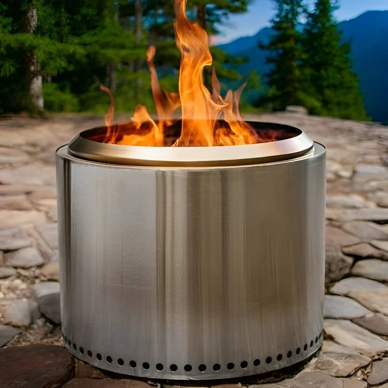 Smokeless Fire Pit Stainless Steel Removable Ash Tray Carrying Bag Included