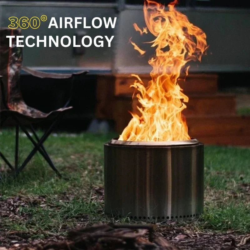 Smokeless Fire Pit Stainless Steel Removable Ash Tray Carrying Bag Included