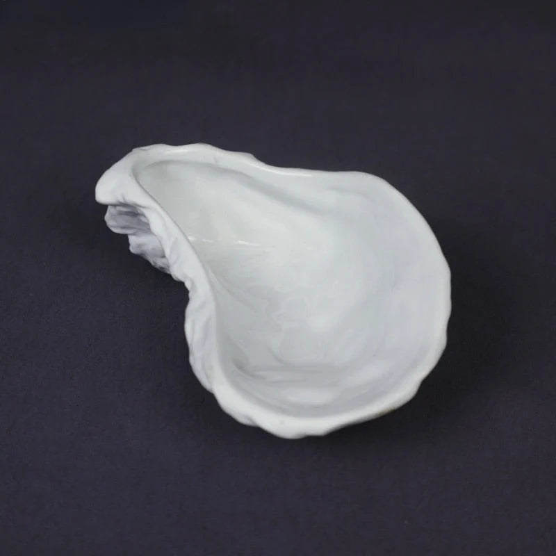 Snack Plate Ceramic Oyster Shell Shape