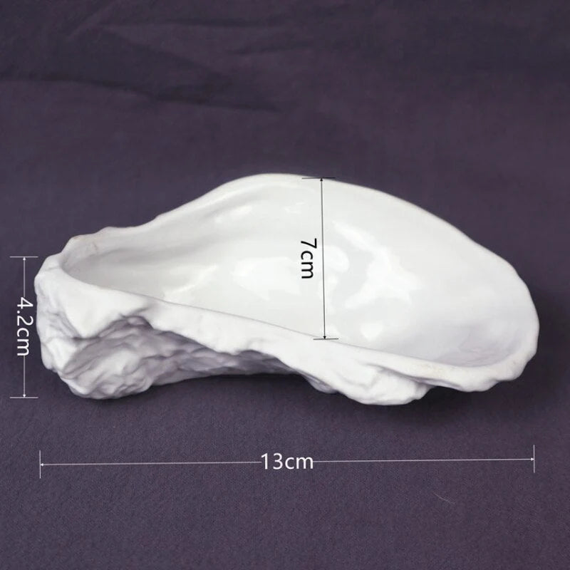 Snack Plate Ceramic Oyster Shell Shape