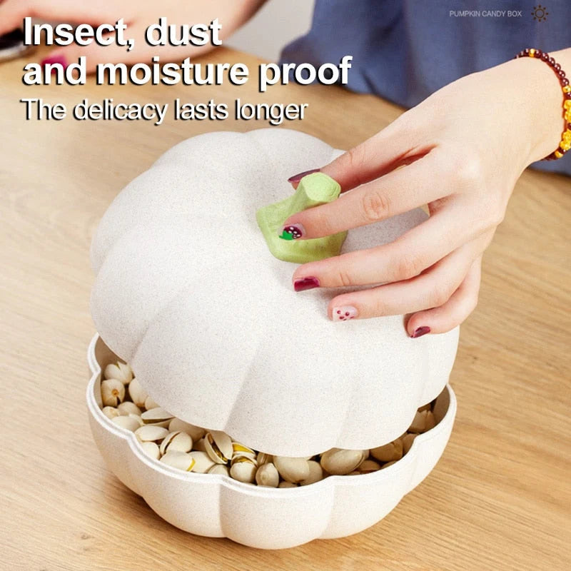 Snack Storage Box Double-Layer Snack & Peel Compartments
