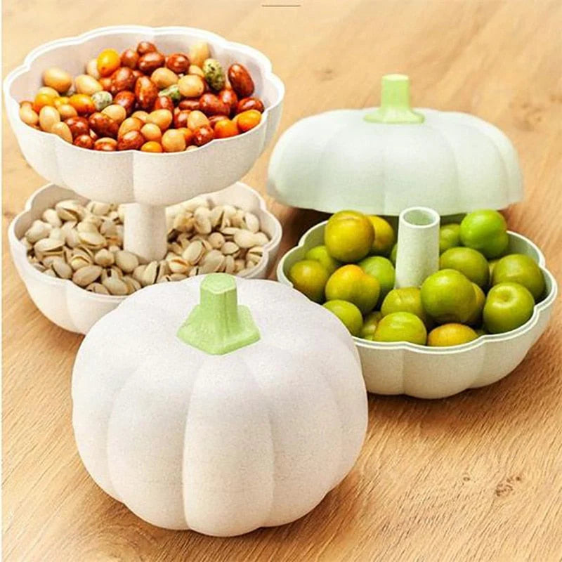 Snack Storage Box Double-Layer Snack & Peel Compartments