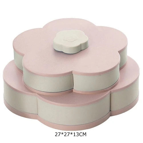 Snack Storage Box Rotating Lid 10 Compartments
