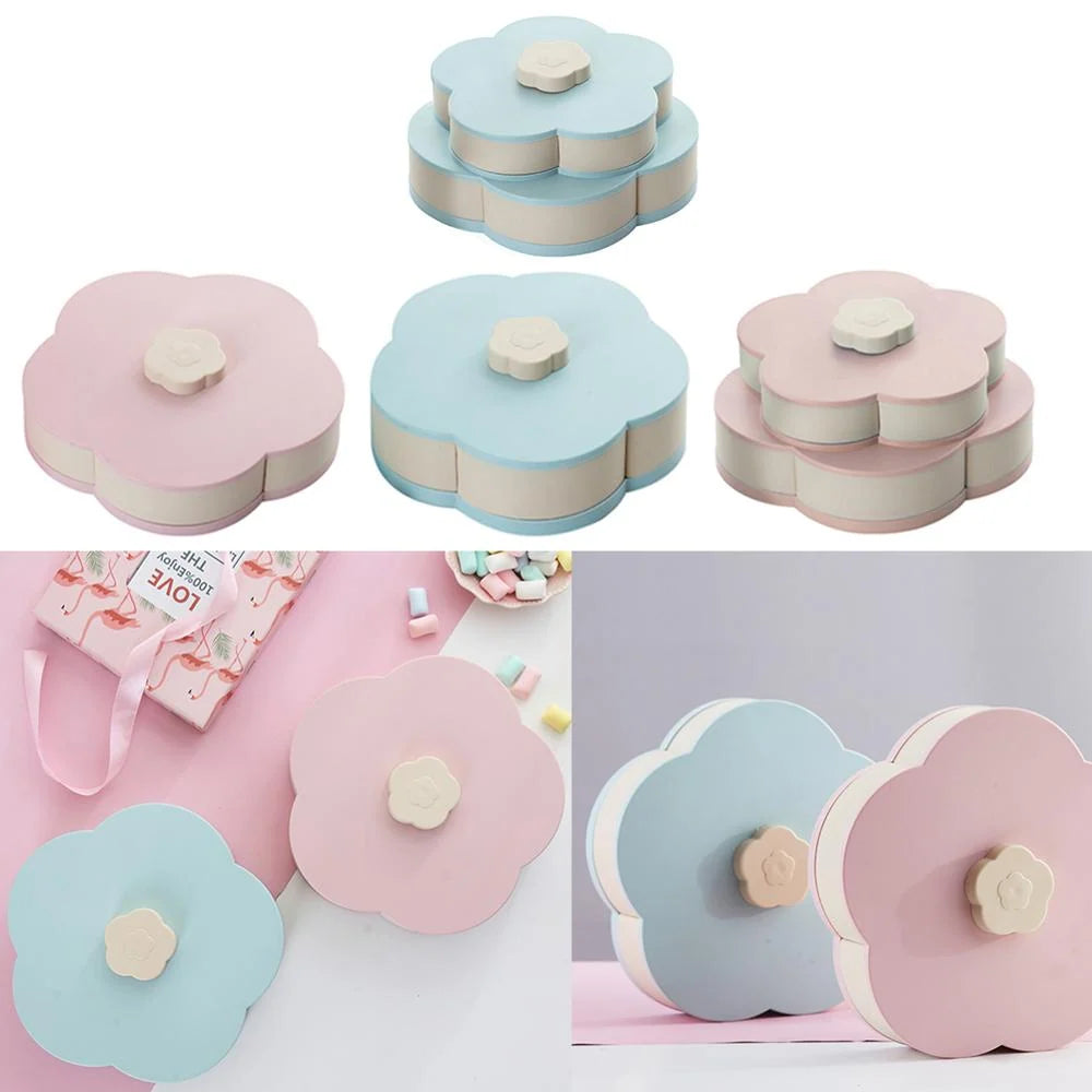 Snack Storage Box Rotating Lid 10 Compartments
