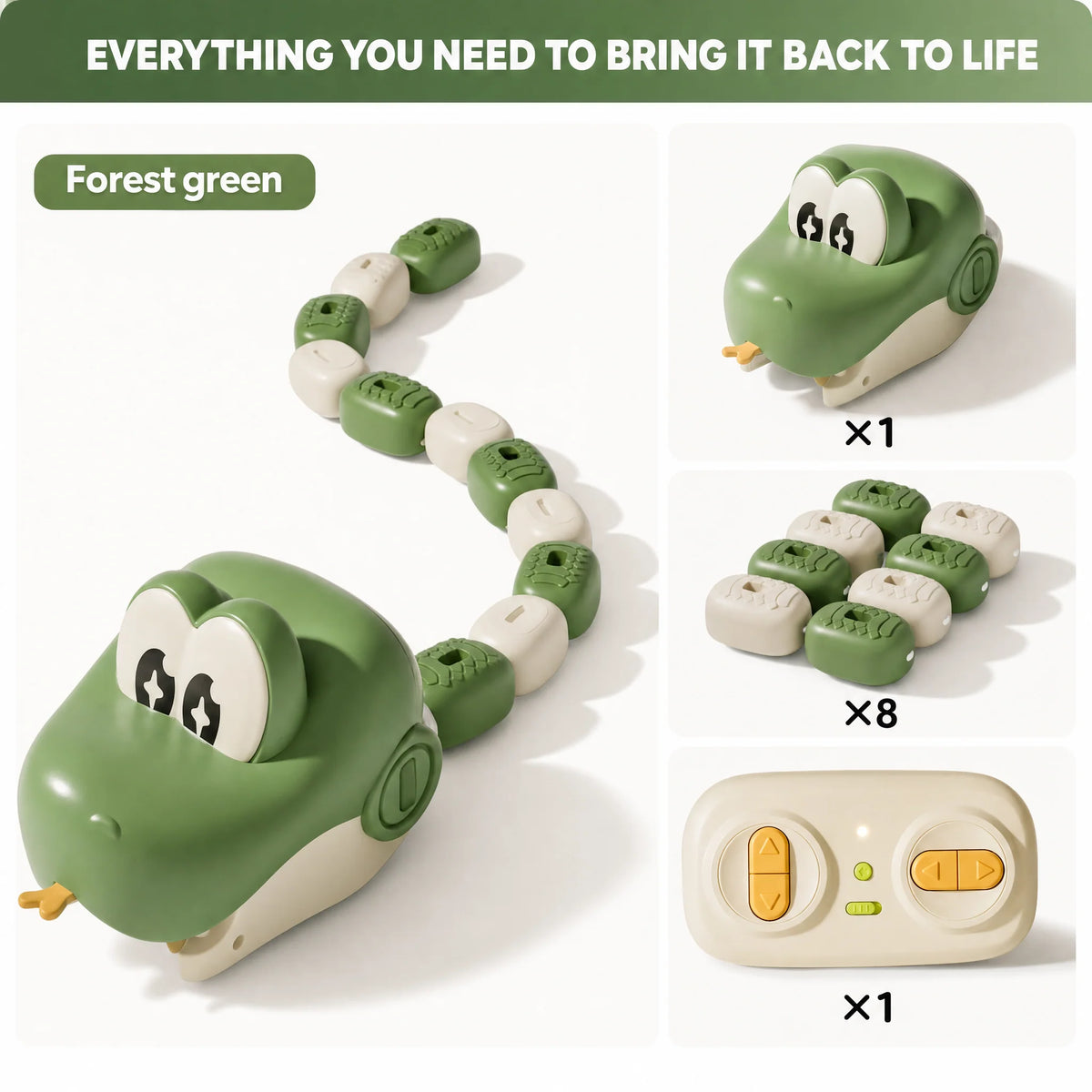 Snake Toy Remote-Controlled 8 Connectable Segments