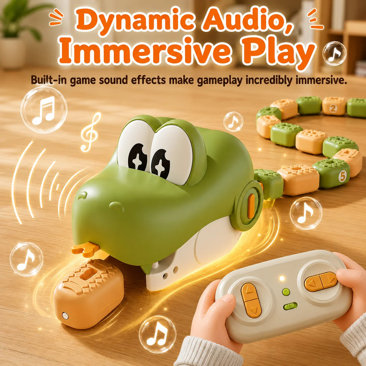 Snake Toy Remote-Controlled USB Rechargeable With 8 Food Pieces