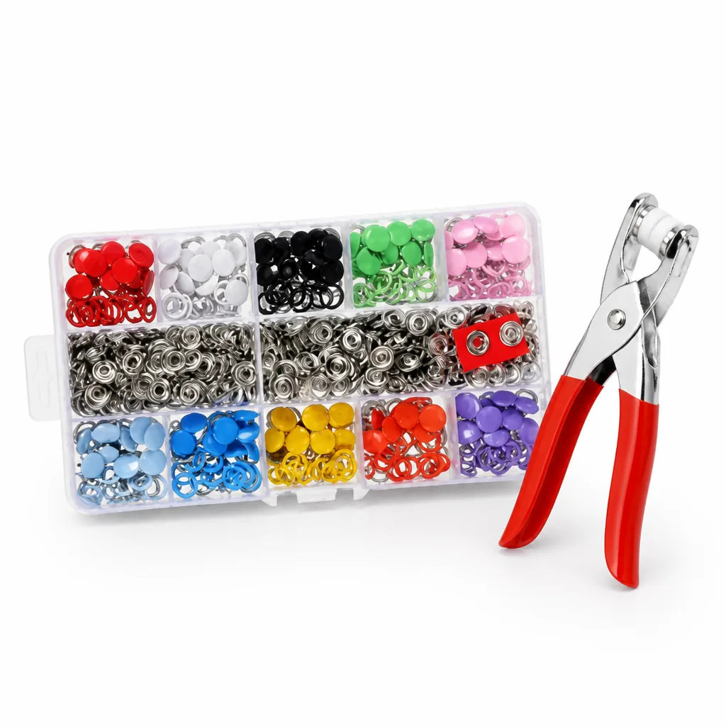 Snap Fastener Kit Ergonomic Pliers & 100 Snaps